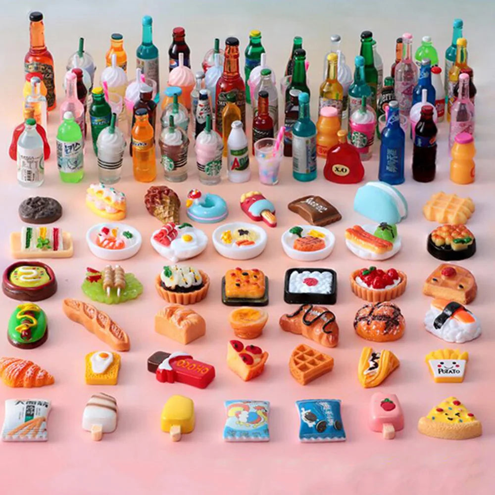 Mini Food Drinks 30cm Doll Accessories Miniature items FitFor 1:12 Doll House Kitchen Ornaments Dolls Party Drink Baby Toys Gift